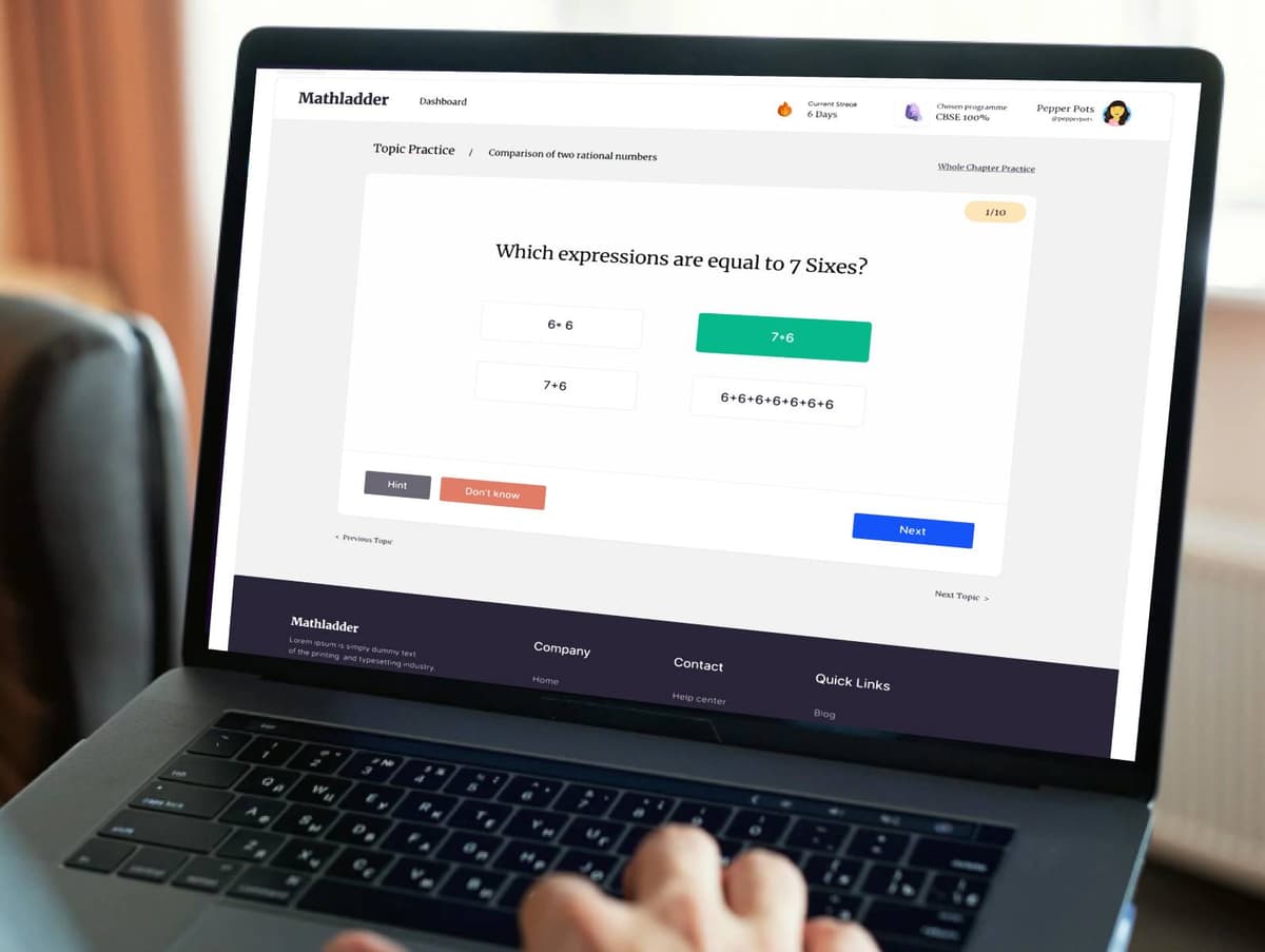 Adaptive Self paced Math Platform